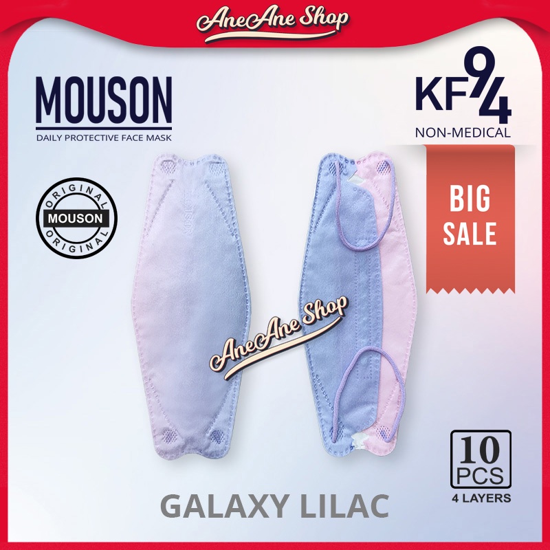 Masker Mouson KF94 Motif Galaxy Lilac 4 ply isi 10 Masker Non Medis Sekali Pakai