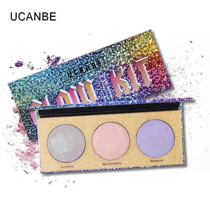 UCANBE Glow Kit Glitter Eye Shadow 3 Warna - Multi Warna