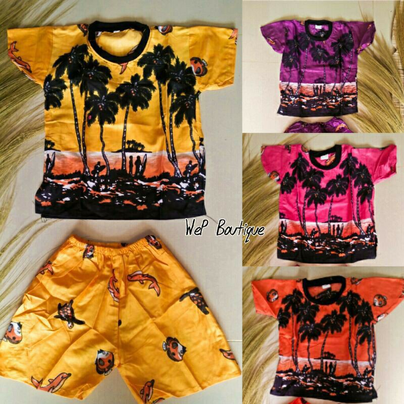 SETELAN ANAK PANTAI KAOS BALI 2-4thn