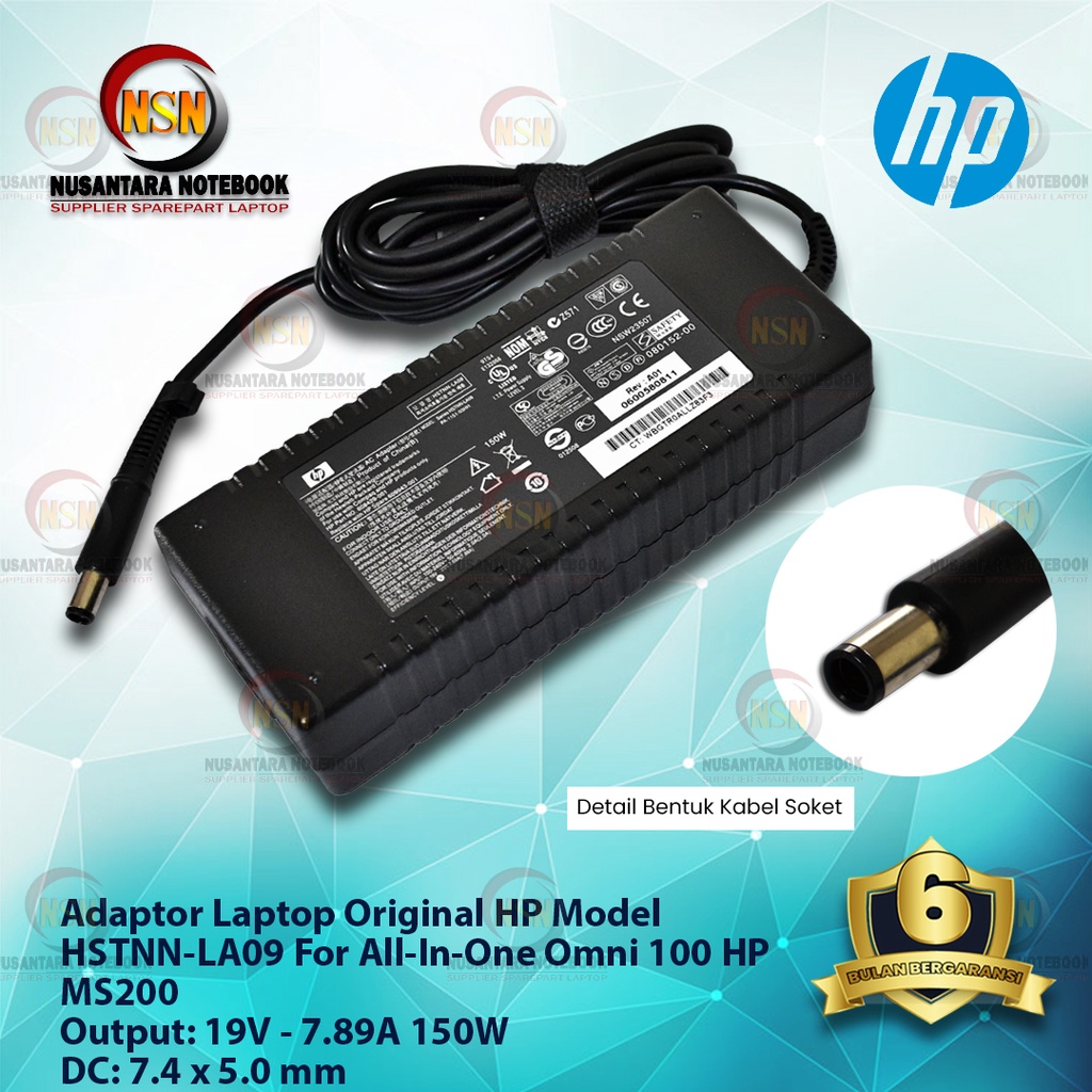 Adaptor Charger Original HP ALL-IN-ONE OMNI 100 HP MS200 19V 7.89A