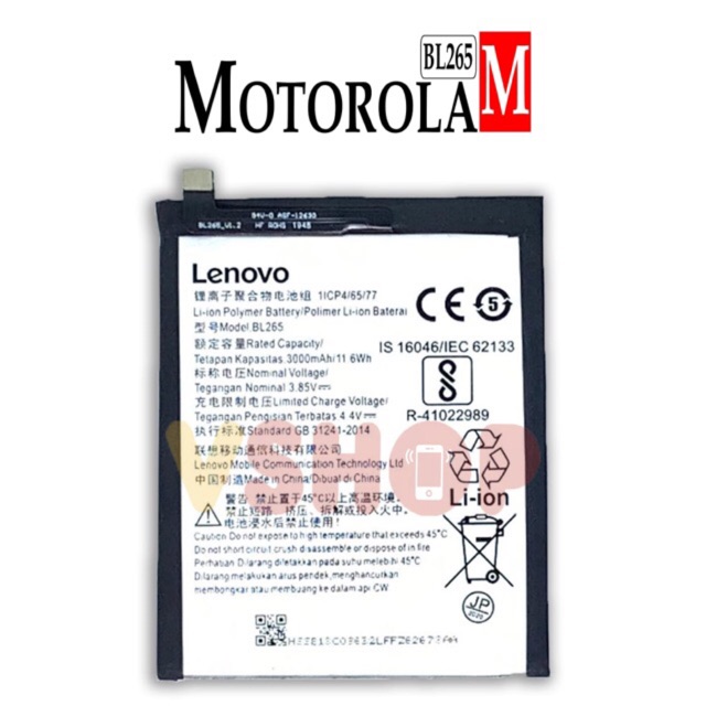 BATERAI BATRE FOR MOTO M BL265 - XT1662 XT1663 BATTERY