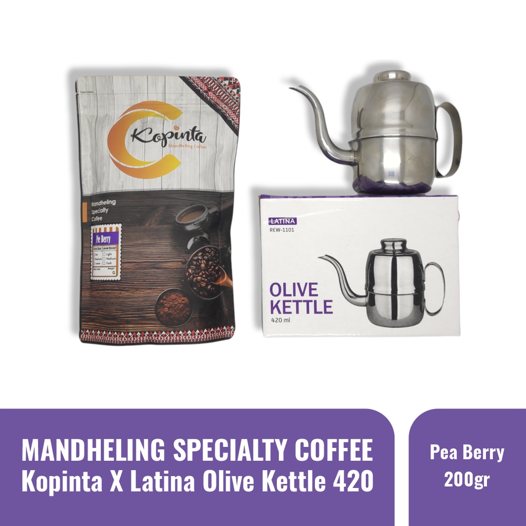 

KOPINTA Mandheling Coffee - Specialty Coffee - Peaberry X LATINA Olive Kettle 420