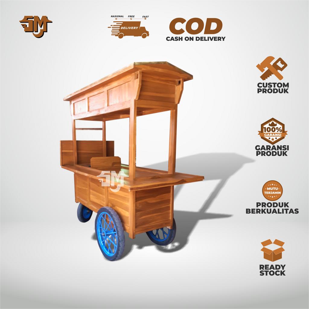 Gerobak Angkringan Roda 3/Grobak Angkringan Dorong Kekinian/Gerobak Usaha
