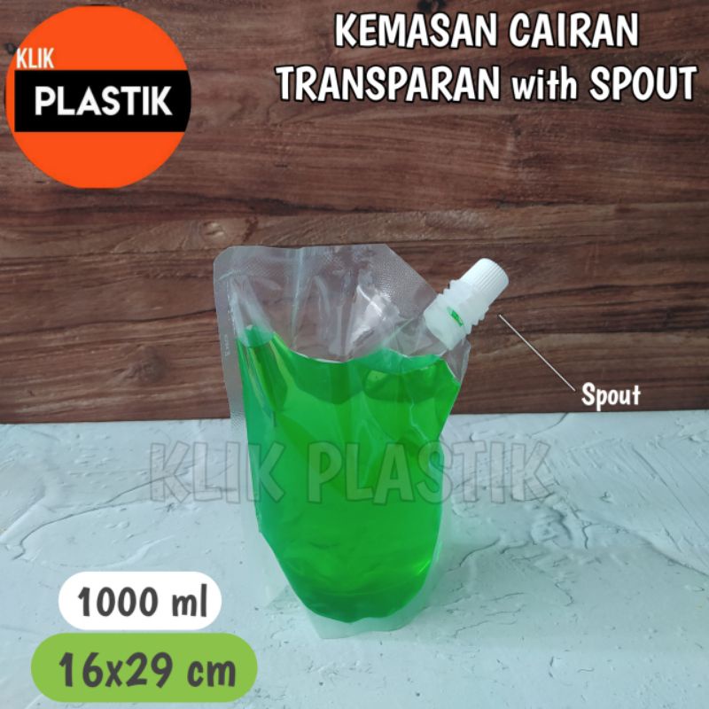 PREMIUM STAND POUCH UNTUK PRODUK CAIRAN DENGAN SPOUT 1000ML KPACK