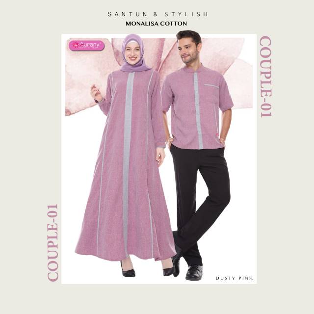 BAJU COUPLE MUSLIM AURANY AK 01 GSA 24 / SERAGAM LEBARAN / BAJU LEBARAN COUPLE / BAJU MUSLIM COUPLE