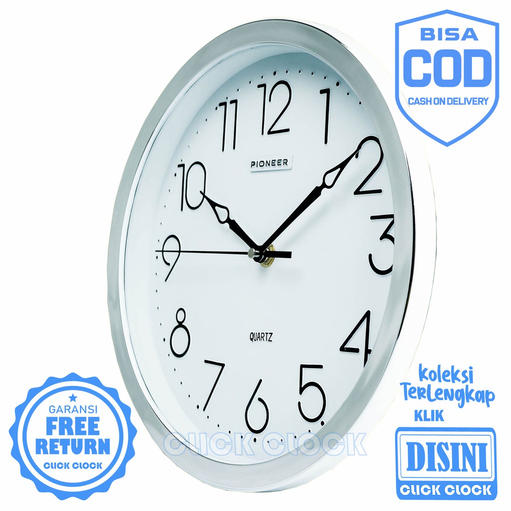 Jam Dinding Polos Minimalis Pioneer HS 1005 DW Wall Clock Dekorasi Rumah Bagus