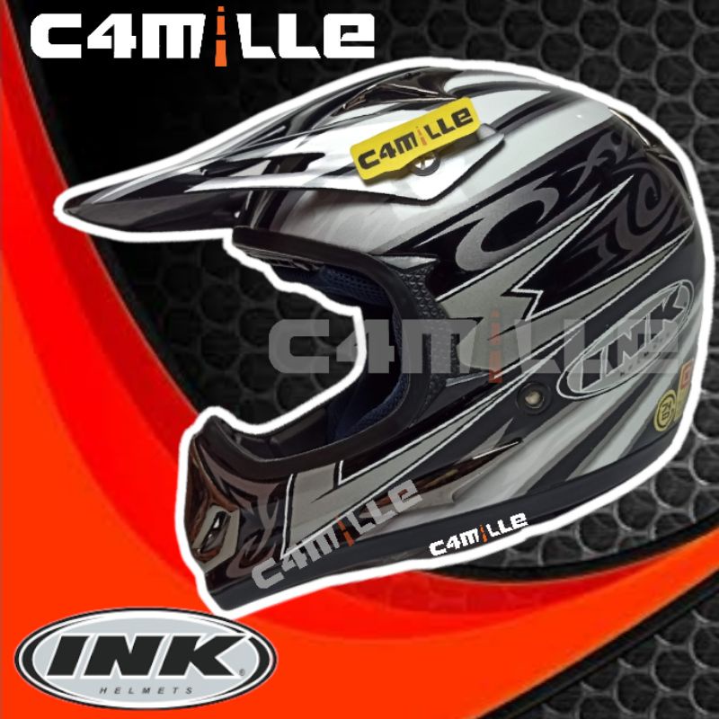 HELM INK CROSS MOTO - X #1 BLACK GUN METAL TRAIL CROSS