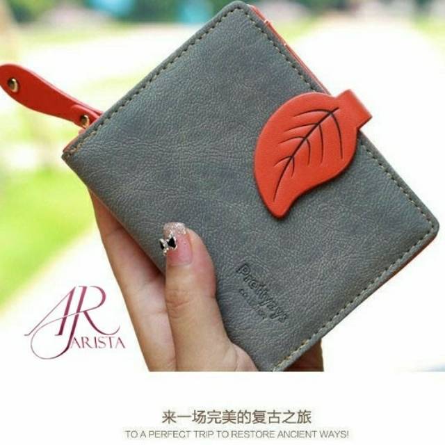 DOMPET WANITA SERI DAUN - dompet lipat wanita KOREAN  FASHION WALLET