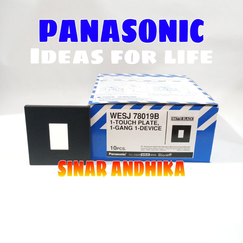 FRAME SAKLAR 1 GANG 1 DEVICE HITAM STYLE E PANASONIC WESJ 78019B