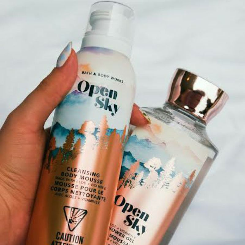 BATH &amp; BODY WORKS BBW OPEN SKY SERIES MIST LOTION SHOWER GEL BODY CREAM HAND CREAM SHOWER GEL BODY CREAM LOTION MIST WASH WALLFLOWER ROOMSPRAY SCENTPORTABLE GENTLE GEL DEEP CLEANSING GENTLE FOAMING CREAMY LUXE