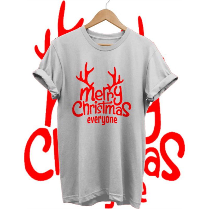 Baju Kaos Natal Merry Christmas Evryone Kaos Natal Family Couple Kaos Baju Natal Anka Dewasa Shopee Indonesia