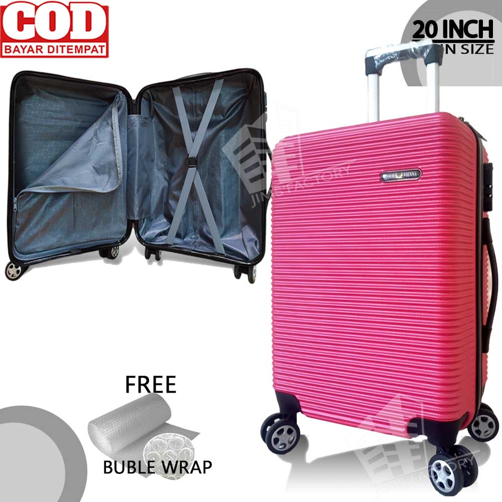 koper polo vienna  fiber 20 inch 010 bisa cod free packing bubble wrap gojek grab pengiriman luar ko