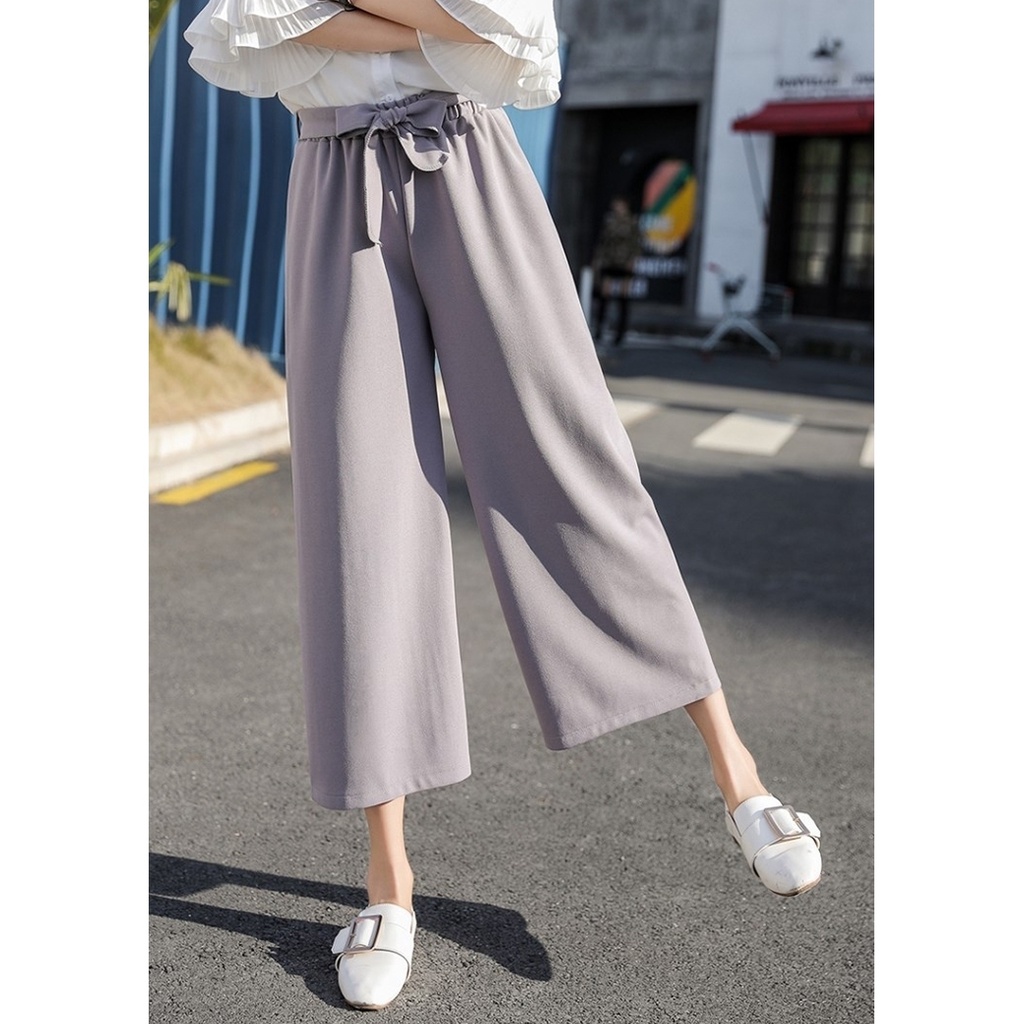 Vallina Outfit - Celana Kulot Pita Wanita Cullote Ribbon Summer Korean Style-3