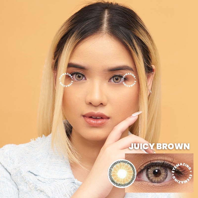 EYEMAZING Softlens - JUICY Gray / Brown / Blue / Abu / Coklat / Biru Normal Minus Beda Minus