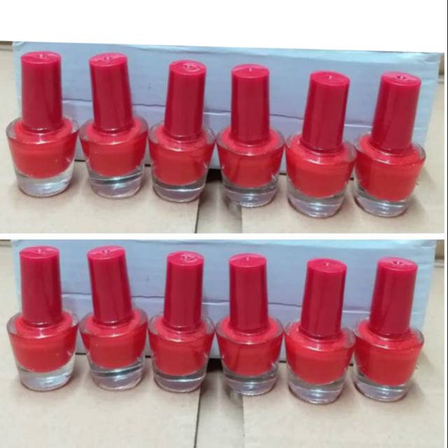 12.pcs merah / kutek merah lusinan warna red/merah