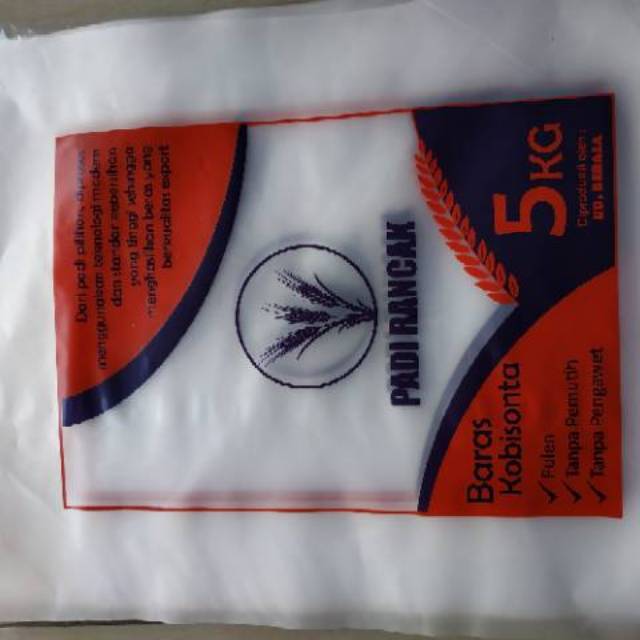 Plastik Beras 5 Kg+Sablon 2 warna Free Desain