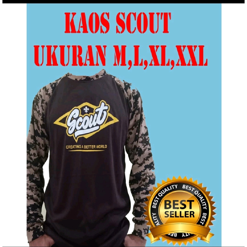 KAOS BAJU   LORENG PRAMUKA MOTIF SCOUT REGLAN BDU TACTICAL LAPANGAN