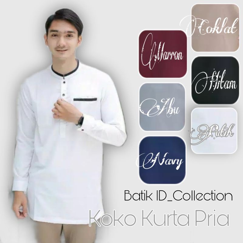 Koko Kurta Putih Dewasa Lengan Panjang Putih Material Catton Adem Serap Keringat Terbaru Terpopuler