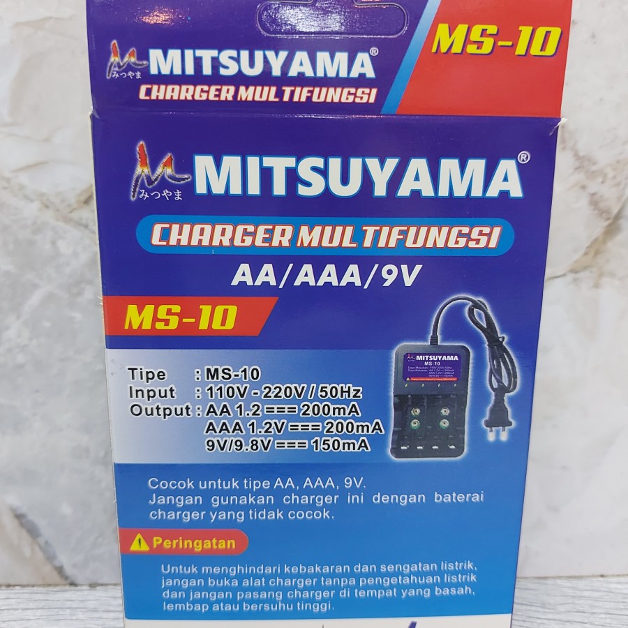 Mitsuyama MS 10 Cas Baterai Batre Batu AA AAA 9V 4+2 Slot MS-10