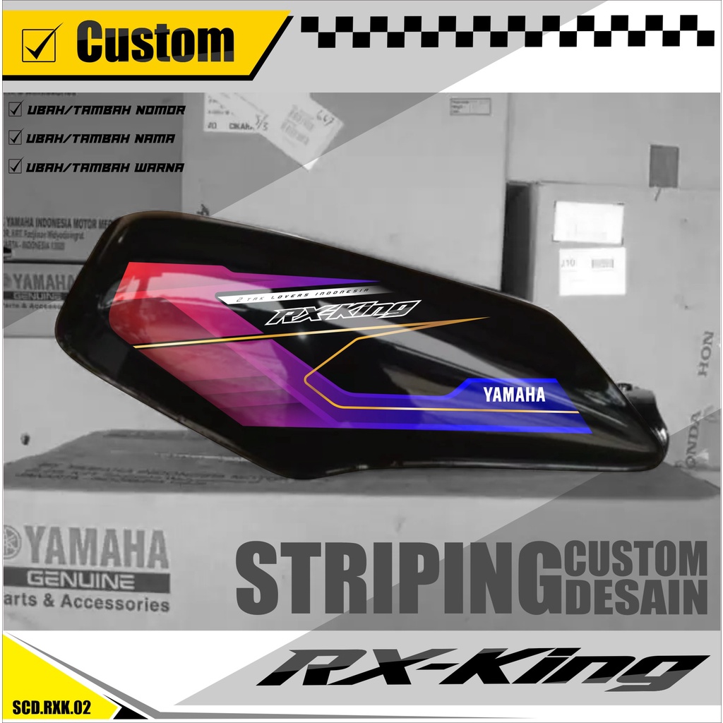 Striping RX KING Custom - Striping Yamaha RX KING Custom Free Nama, Nomor, Ganti Warna Kode SCD.002