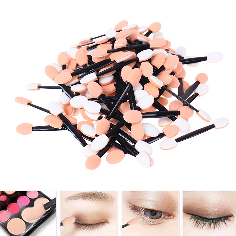 100pcs Brush Eyeshadow Kepala Ganda Sekali Pakai