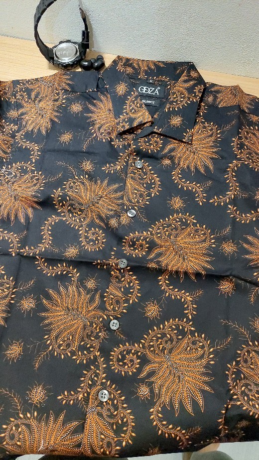 Odza Classic Kemeja Batik Pria Modern Slim Fit Lengan Pendek Pria Durant