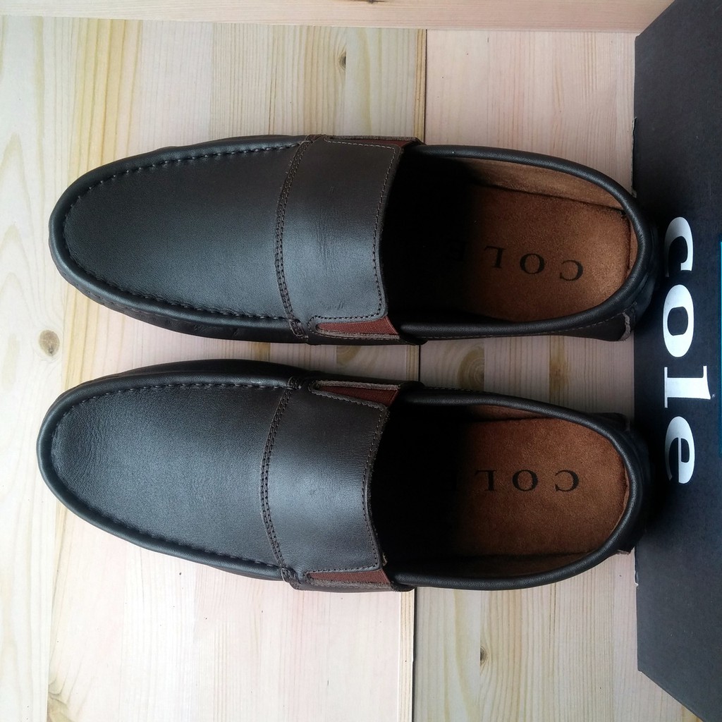 COLE RONALDO0 Sepatu Kulit Pria Slip On Premium Flat Loafers Casual Brown Formal Original Matahari