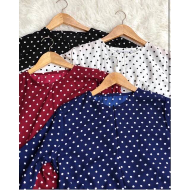 Sale / Gamis motif polkadot murah / Gamis monalisa polkadot