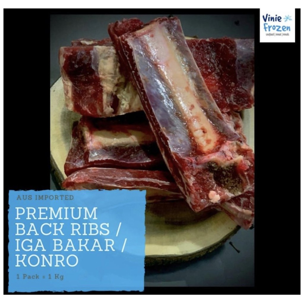 

PREMIUM AUS Iga Sapi Bakar/ Konro / Backribs 1 Kg Impor