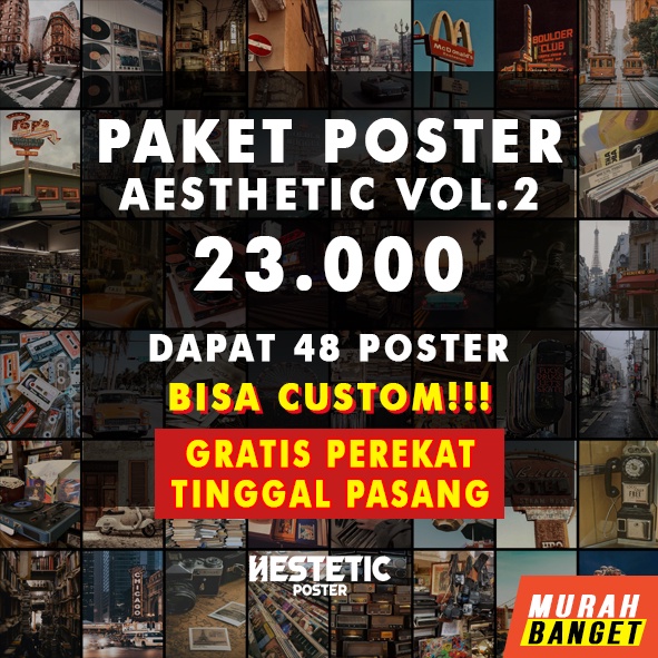 Poster Dinding Aesthetic Vol.2 | Poster Aesthetic | Poster Murah | Isi 24 Pcs