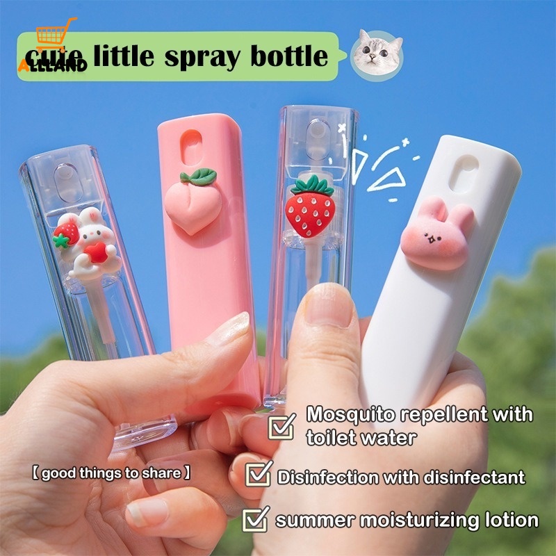 Botol Spray Kosong Mini Bentuk Kotak Motif Kartun Ukuran 10ml Untuk Parfum