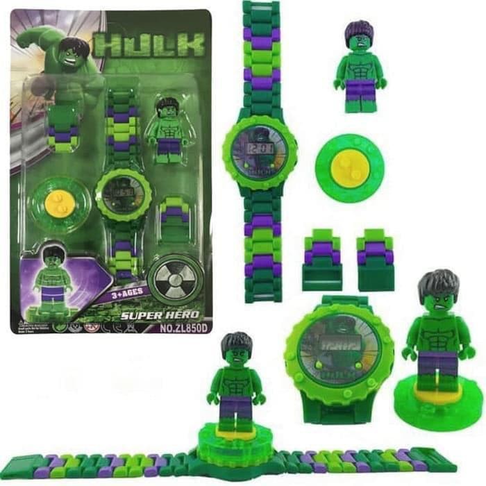 Super Sale! JAM TANGAN ANAK LEGO HULK AVENGERS MAINAN EDUKASI ANAK MURAH