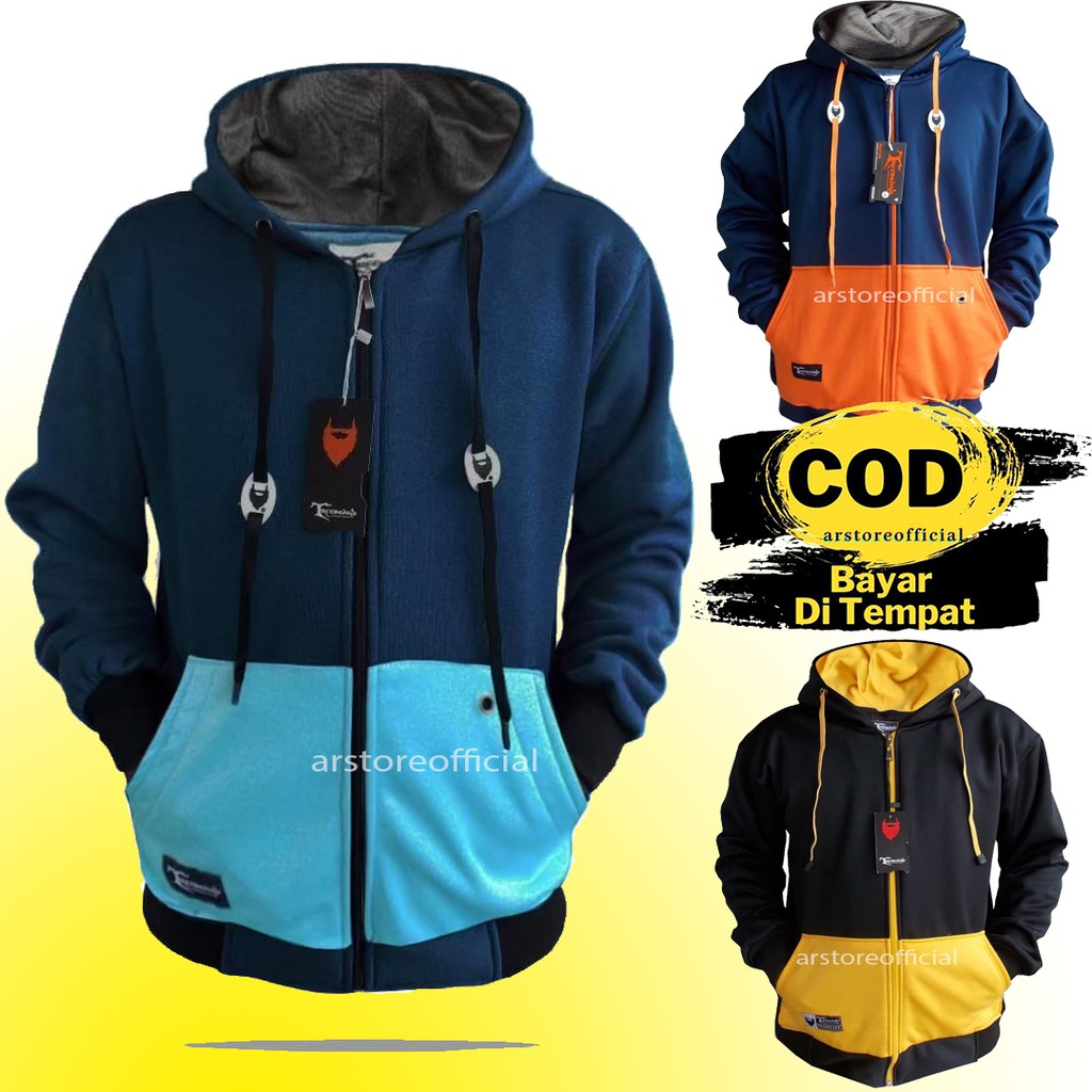 Jaket Sweater Hoodie Zipper Kombinasi Original Treebeard [COD / BAYAR DITEMPAT]