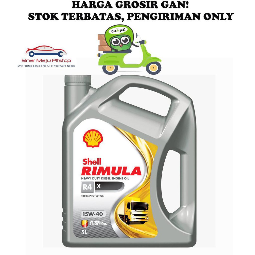 Sale Cuci Gudang Shell Rimula R4X 15W-40 - Pelumas Mesin Diesel Oli Mesin Mobil Diesel 5 Liter