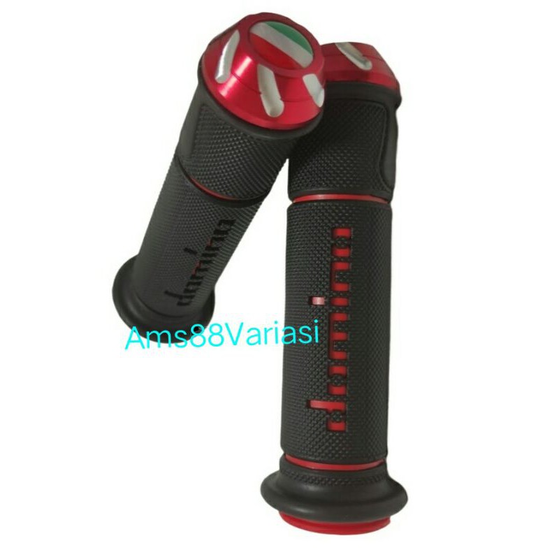 Handgrip Grip Domino Bintik Jalu CNC Stang /Hanfat motor Domino + plus Stang Full Cnc Motif Italy