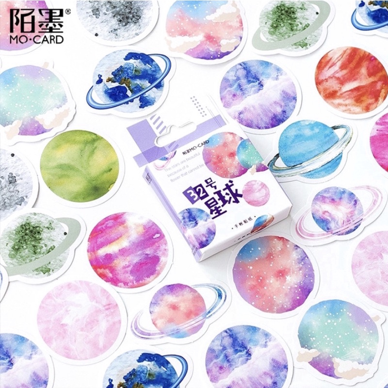 (45 PCS) STICKER AESTHETIC CUTE BOX STIKER LUCU MURAH BINATANG ORANG BUNGA SCRAPBOOK STIKER HP-Planet