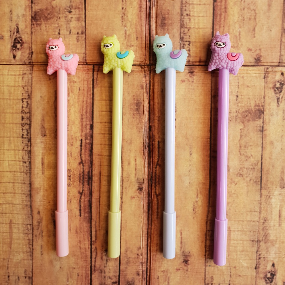 4 Pcs Pen - Pulpen - Ballpoint Gel Lucu - Pen Motif Sheep 3048 0.38mm /ilama