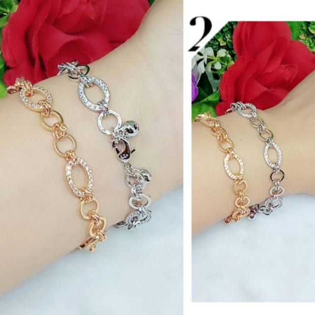 Gelang rantai Xuping permata lapis emas 18k