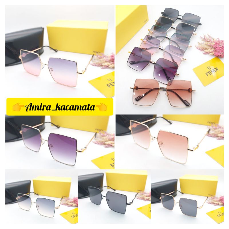 [BISA COD√]Kacamata Sunglasses Wanita Kacamata Fashion/FENDI/Lensa UV Super Premium
