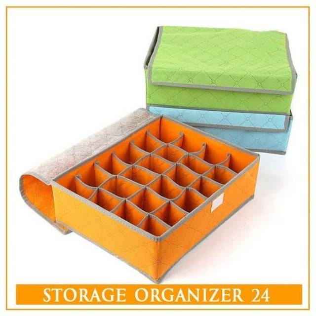 Tempat simpan celana dalam Underwear Storage Box Organizer 24 CD Hijab