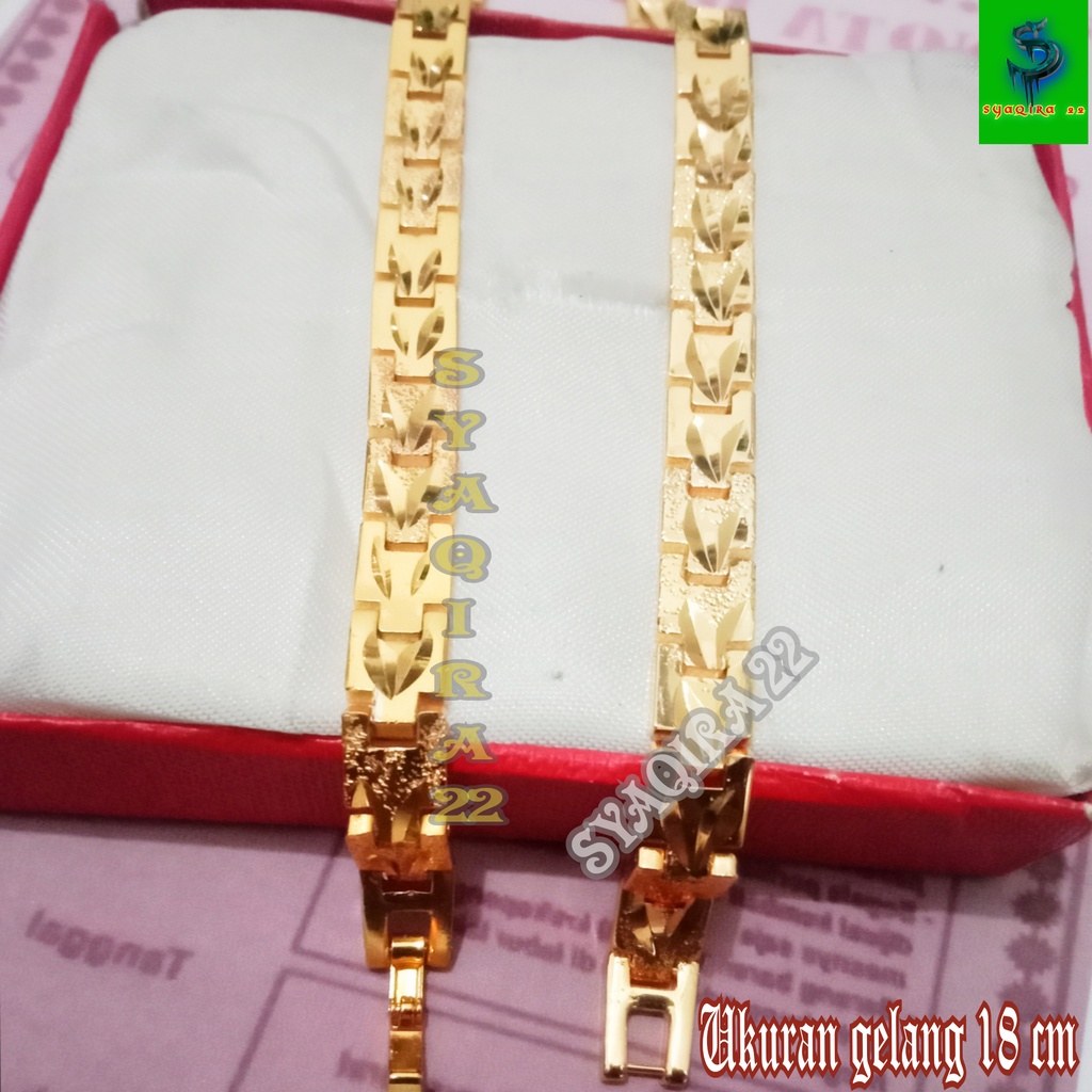 Gelang titanium asli Anti luntur -AMOY- Anti karat gelang titanium perak baja Korea emas muda 24k or
