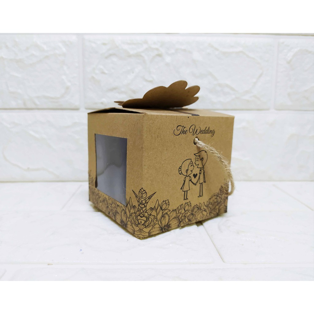 Box Rustic Aesthetic Jendela Mika 7,5 x7,5 x 7 -BoxSouvenir pernikahan