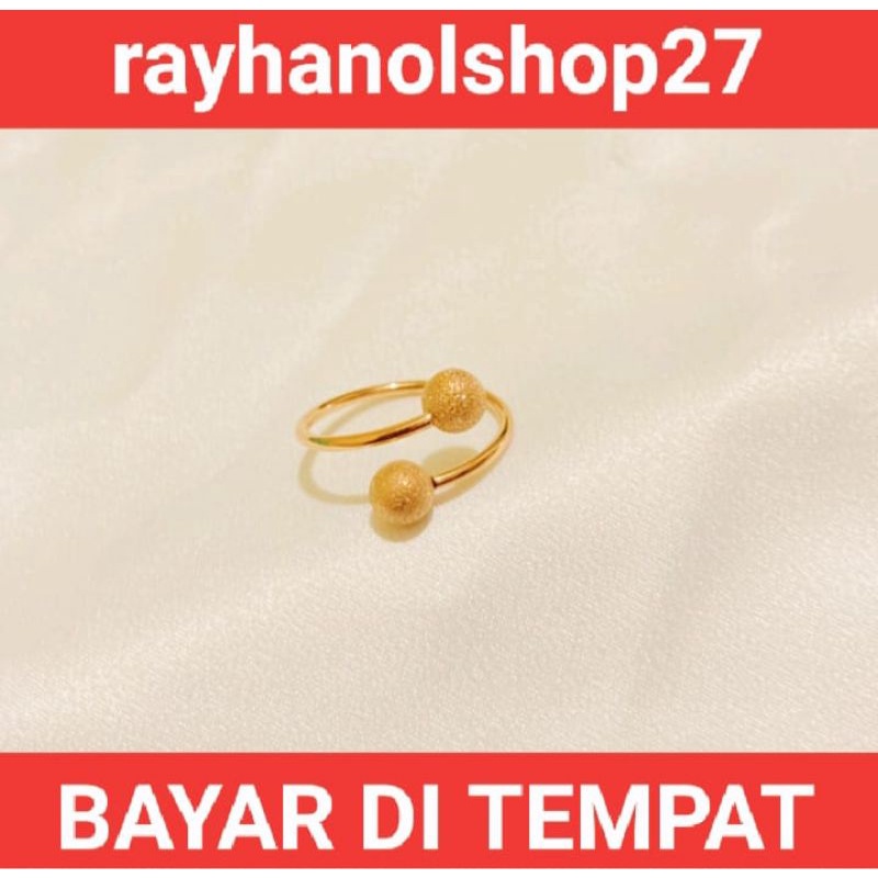 SET TITANIUM GELANG TANGAN FREE CINCIN MOTIF PENTOL LAPIS EMAS 24 K, TERSEDIA WARNA GOLD DAN ROSEGOLD