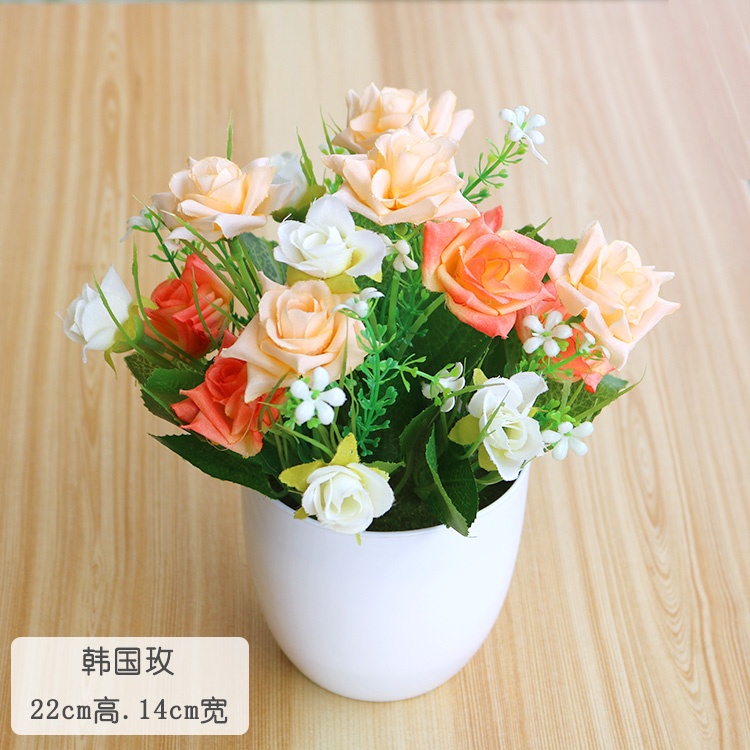 MARKAS PT15 Pot Tanaman Hias Bunga Hias Plastik Ornamen Pot Bongsai Artificial Flower Decoration