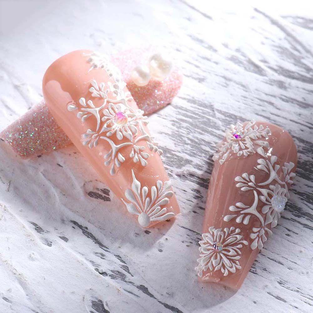 Mxbeauty Natal Stiker Kuku Wanita Fashion Bunga Tahun Baru Kepala Rusa Musim Dingin Pesona Nail Art Dekorasi