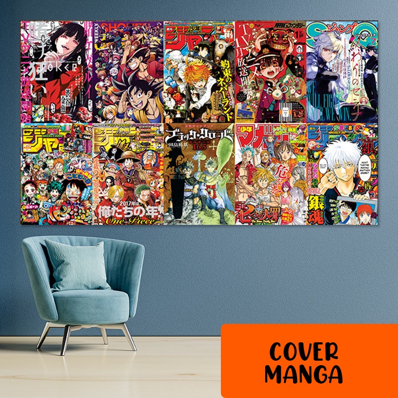 (10pcs poster) Poster Dinding Aesthetic MANGA | Isi 10 Poster | Poster Aesthetic | Poster Band Retro