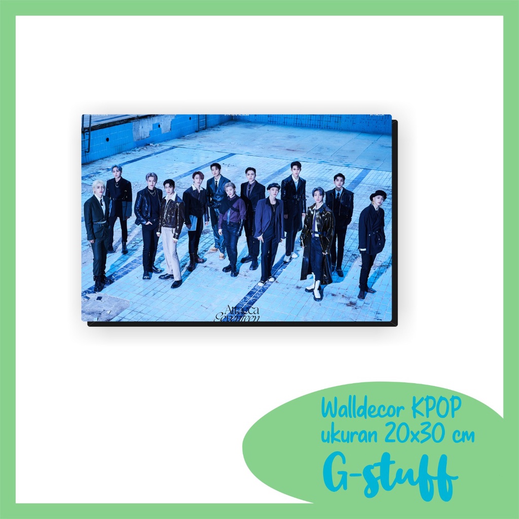 WALLDECOR  SEVENTEEN ATTACCA UKURAN 20X30 CM WALL DECOR POSTER KAYU HIASAN DINDING KPOP