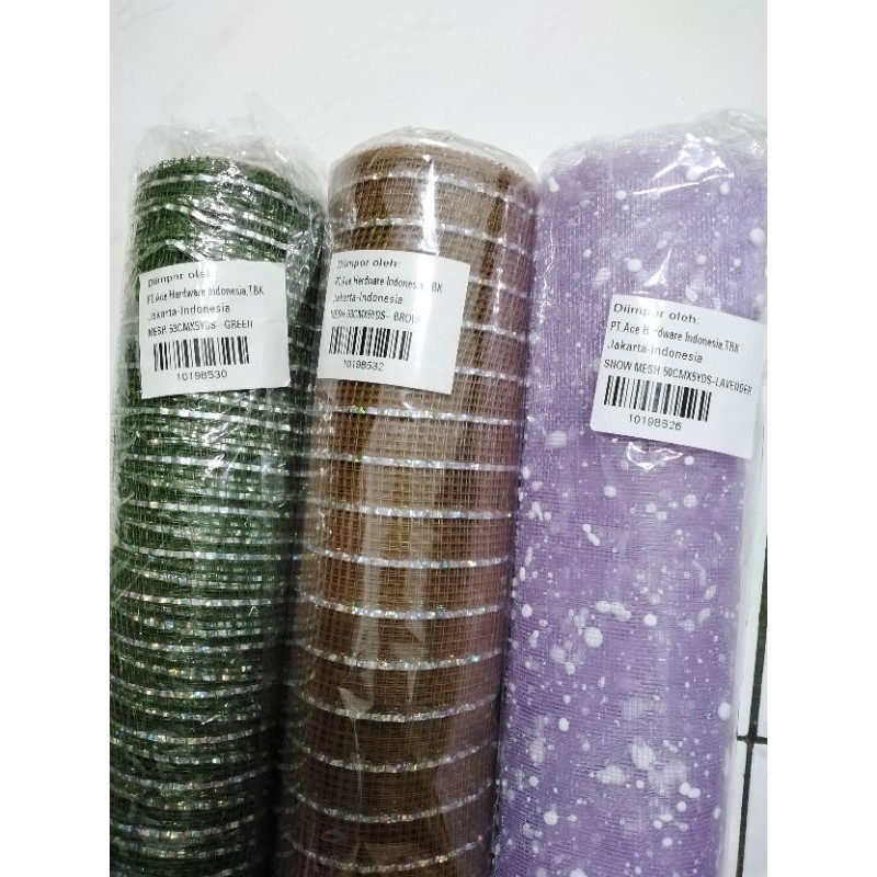 kain tile salju /snow mesh / flower bouquet / gift wrap rol 5 yard