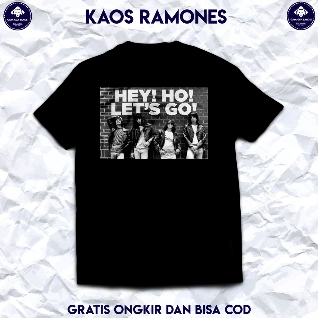 T Shirt Musik Punk Rock Band Ramones. Ramones Kaos Band Musik Original.