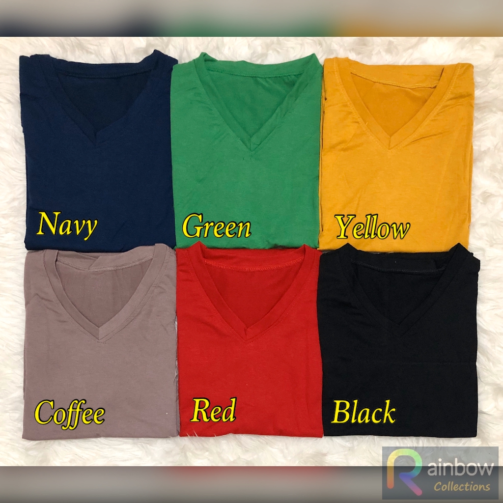 Kaos Polos Lengan Pendek Oblong V-neck / Vneck Pria -Spandex / V-Neck Cowok Pendek